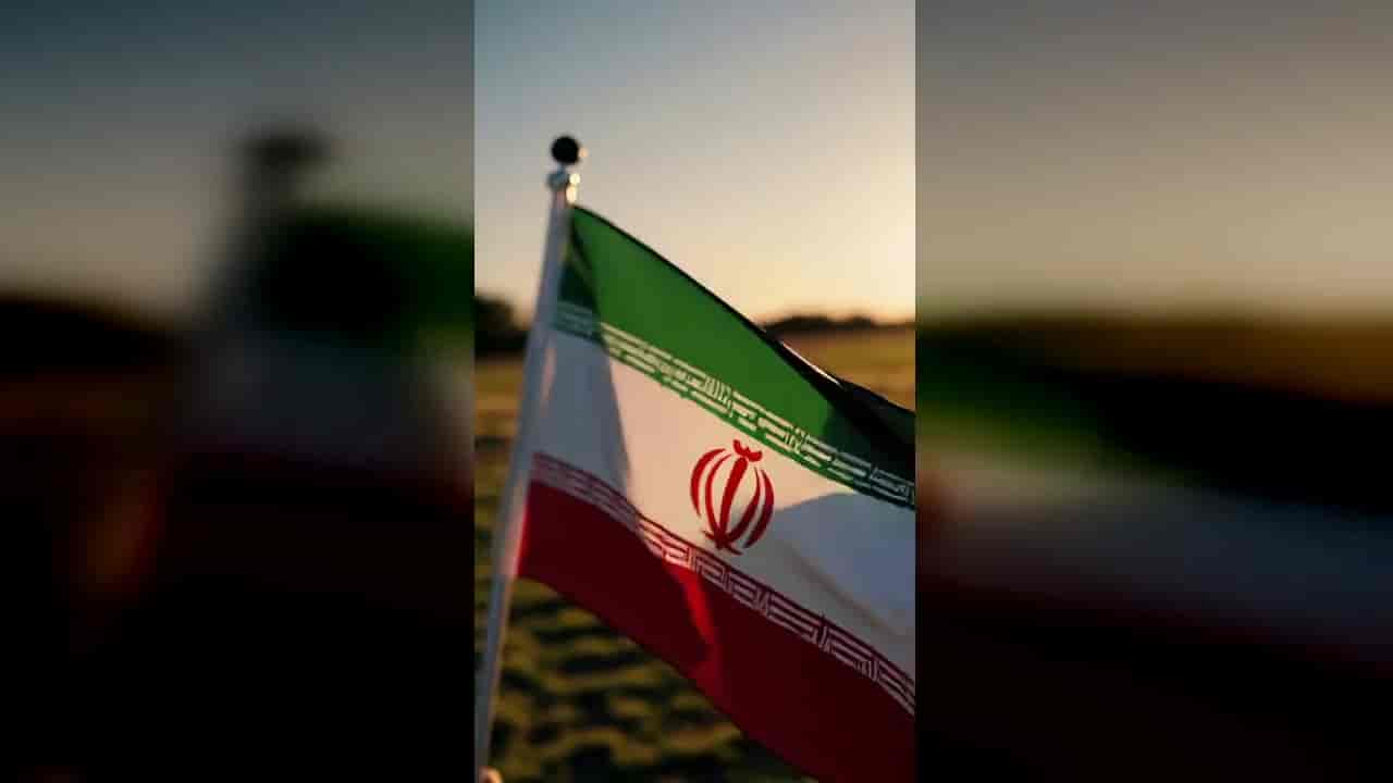 پرچم ایران در دست